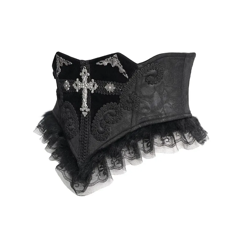 Gothic-Unterbrustkorsett mit Häkeldetails und Schnürung für Damen