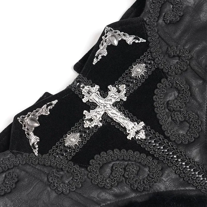 Gothic-Unterbrustkorsett mit Häkeldetails und Schnürung für Damen