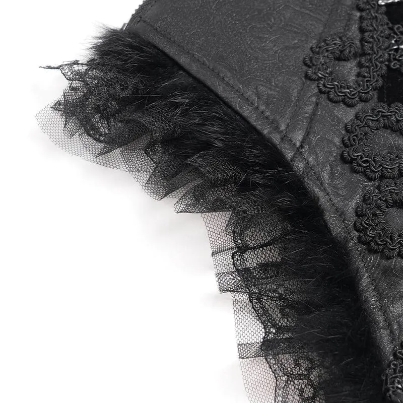 Gothic-Unterbrustkorsett mit Häkeldetails und Schnürung für Damen