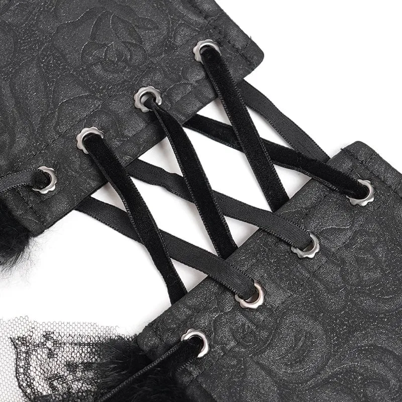 Gothic-Unterbrustkorsett mit Häkeldetails und Schnürung für Damen
