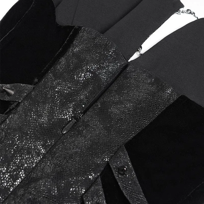 Punk-Brautkleid mit Nieten, Kettenriemen und Neckholder