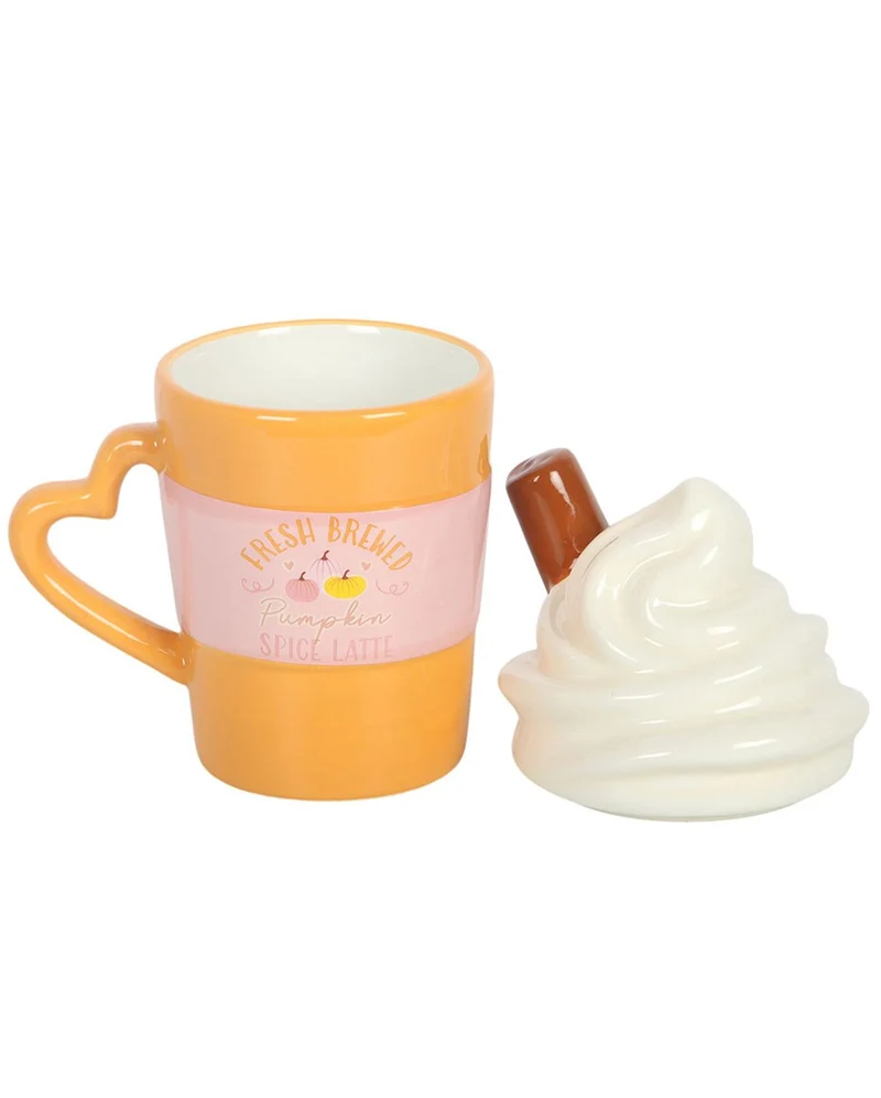 Pumpkin Spice Latte-Kaffebecher mit Deckel 10cm