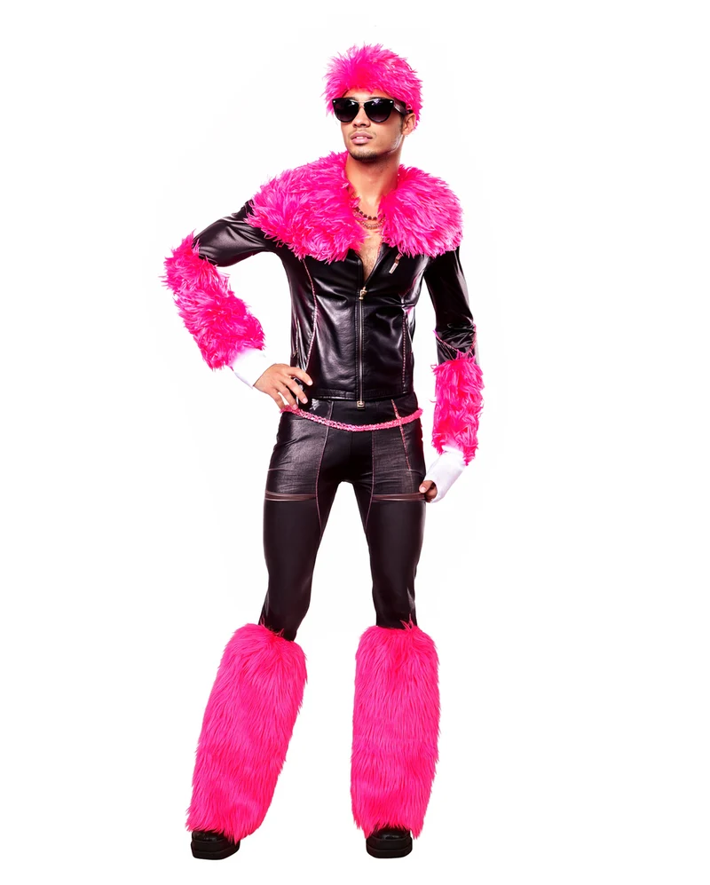 Neon Pinke Kunstfell Beinstulpen