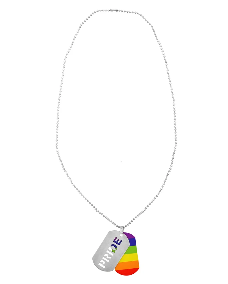 Dog Tag Gay Pride Halskette