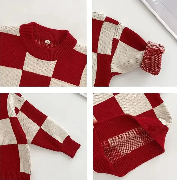 Karierter Familienpullover
