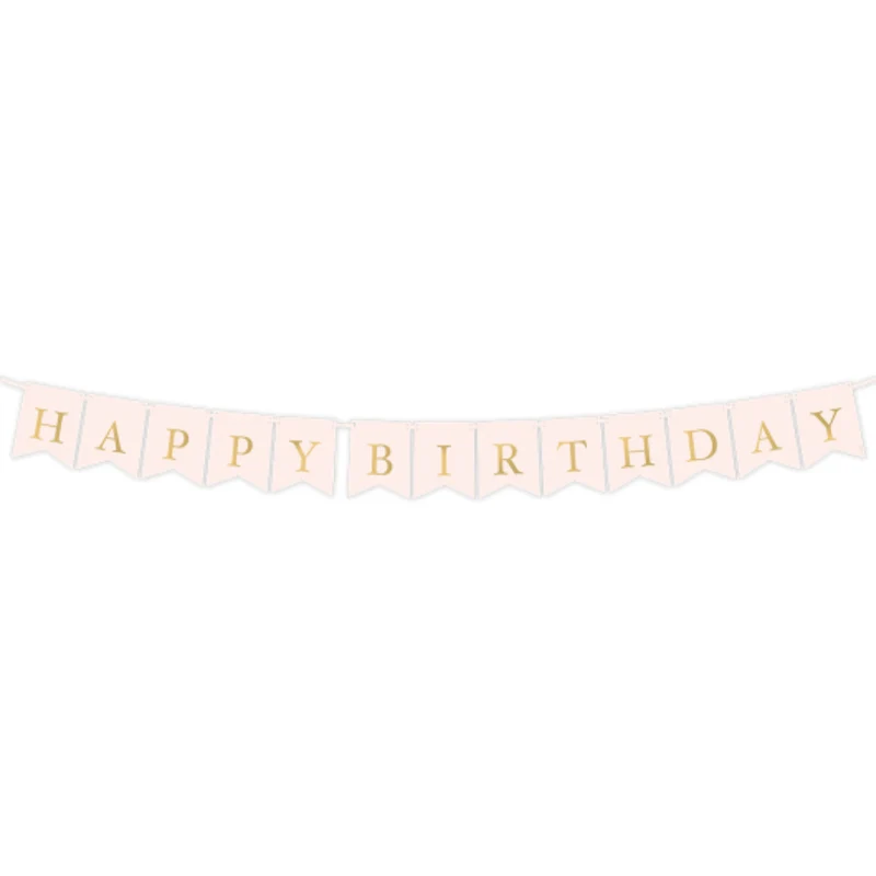 Papiergirlande "Happy Birthday" Rosa