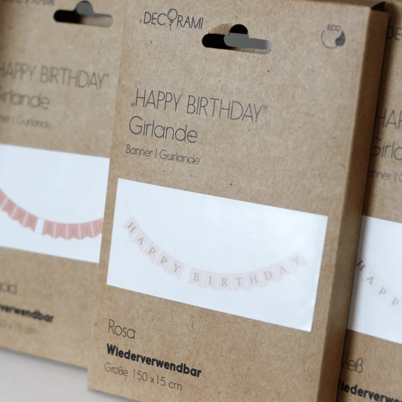 Papiergirlande "Happy Birthday" Rosa