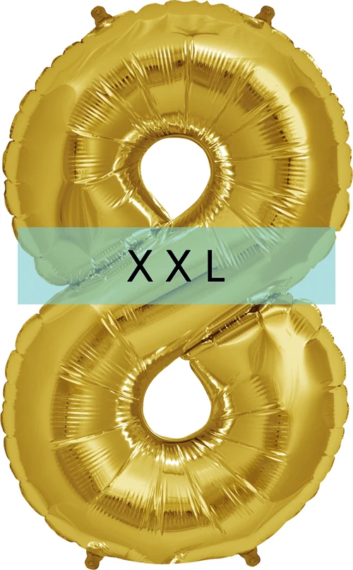 Zahlen Ballon 8 XXL Gold