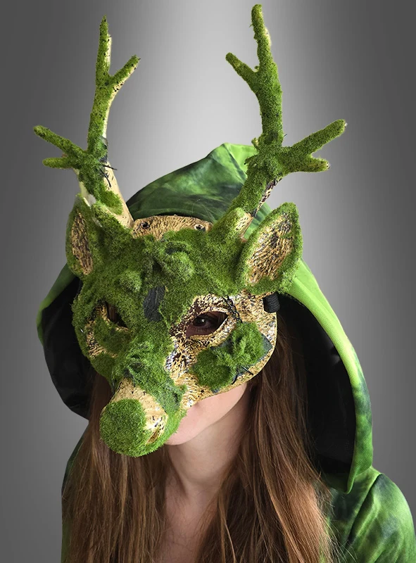 Moos Effekt Reh Maske mit Geweih