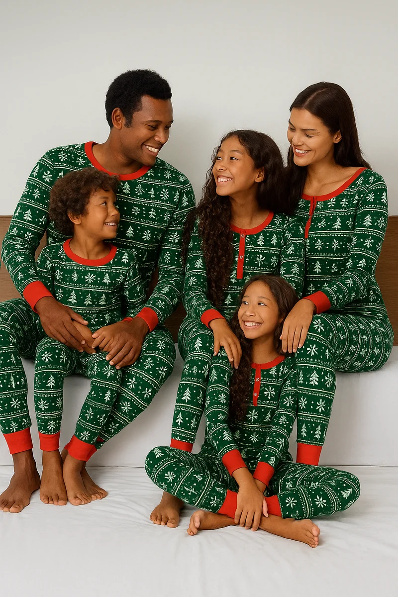 Schlafanzug Partnerlook Familie Weihnachten