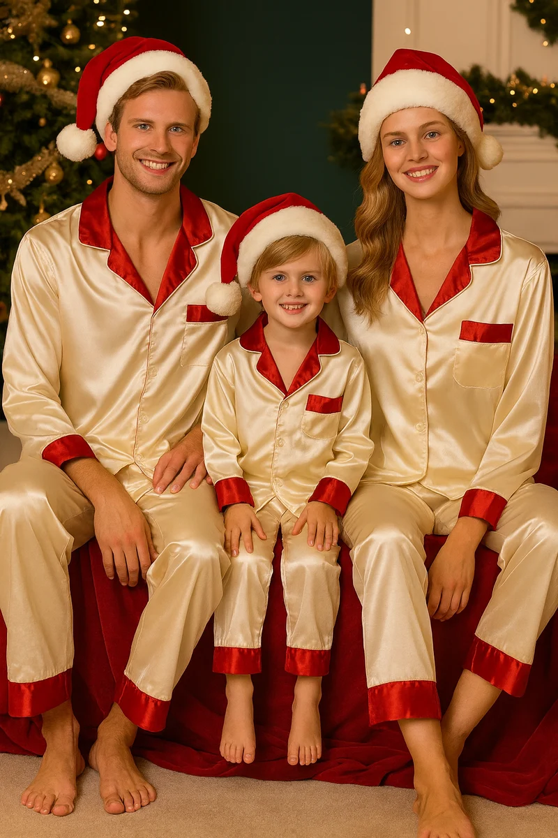 Eleganter Familien-Weihnachtspyjama