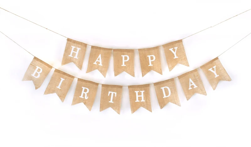 Jute-Girlande "Happy Birthday"