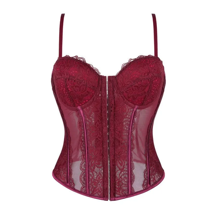 Transparentes Vollbrustkorsett aus Gothic-Spitze für Damen