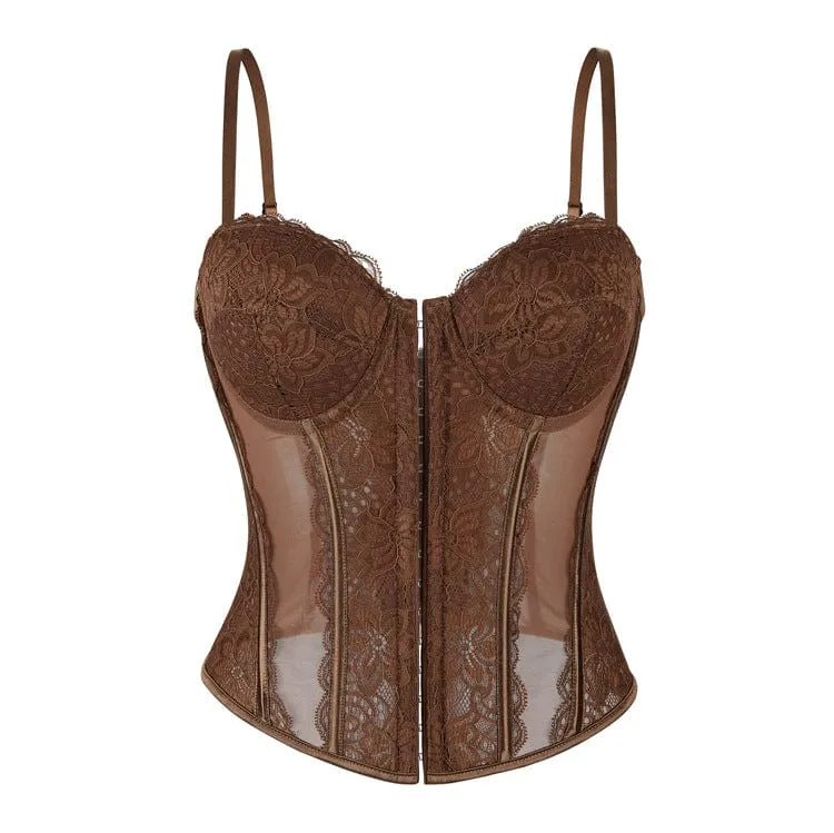 Transparentes Vollbrustkorsett aus Gothic-Spitze für Damen