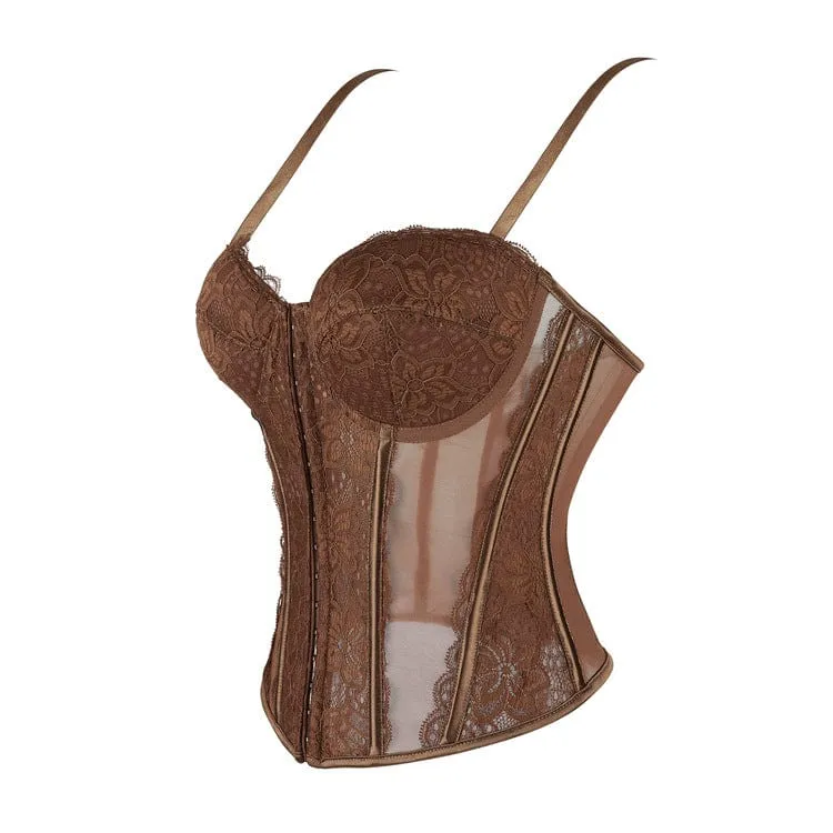 Transparentes Vollbrustkorsett aus Gothic-Spitze für Damen