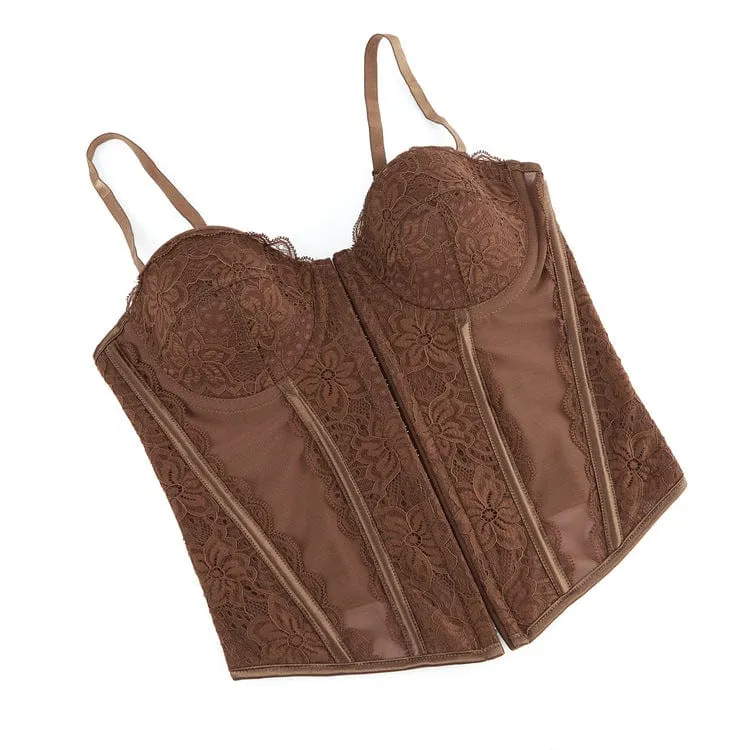 Transparentes Vollbrustkorsett aus Gothic-Spitze für Damen