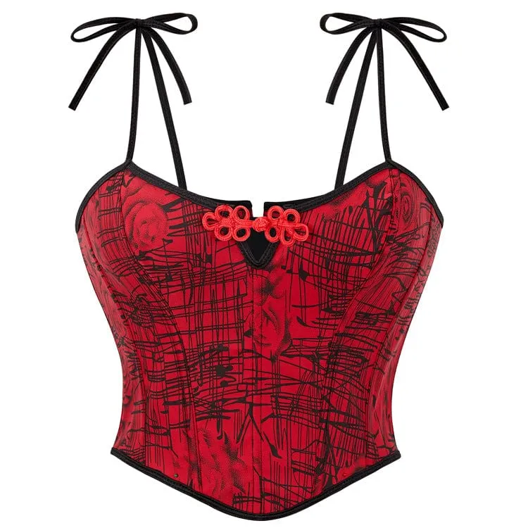 Gothic-Überbrustkorsett mit Frosch-Graffiti-Print für Damen