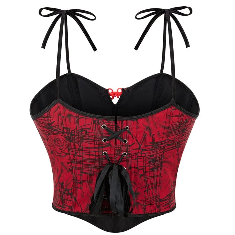 Gothic-Überbrustkorsett mit Frosch-Graffiti-Print für Damen