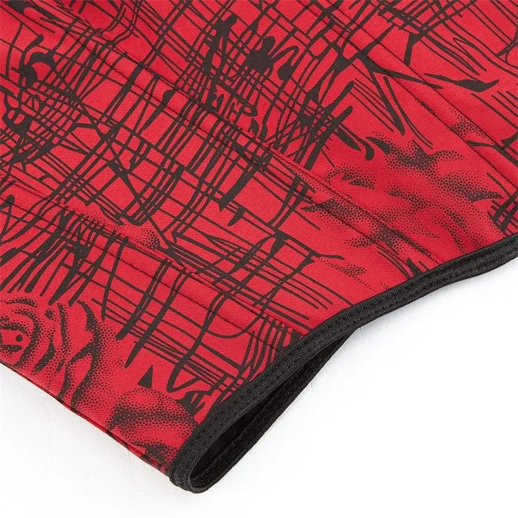 Gothic-Überbrustkorsett mit Frosch-Graffiti-Print für Damen