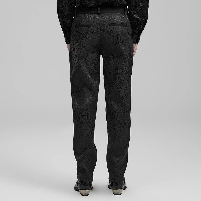 Herren-Gothic-Hose aus Jacquard mit Blumenmuster