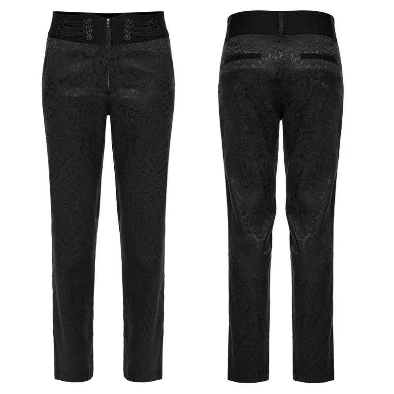 Herren-Gothic-Hose aus Jacquard mit Blumenmuster