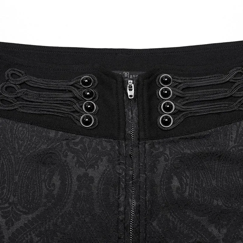 Herren-Gothic-Hose aus Jacquard mit Blumenmuster