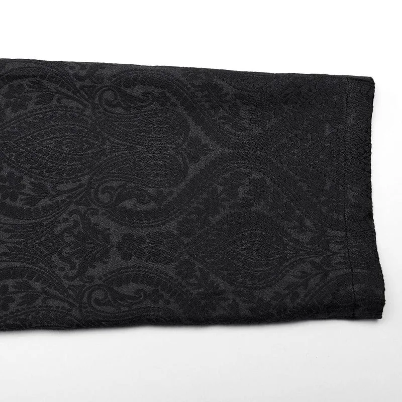 Herren-Gothic-Hose aus Jacquard mit Blumenmuster