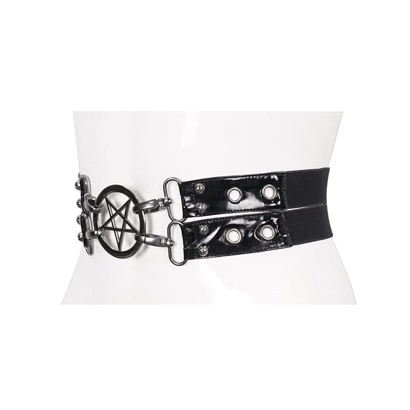 Gothic Star Double-Layer Kunstledergürtel für Damen