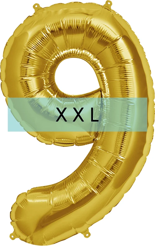 Zahlen Ballon 9 XXL Gold