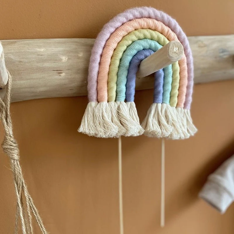 Regenbogen Makramee Caketopper Bunt