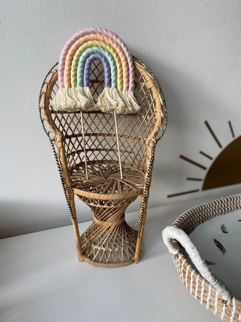 Regenbogen Makramee Caketopper Bunt