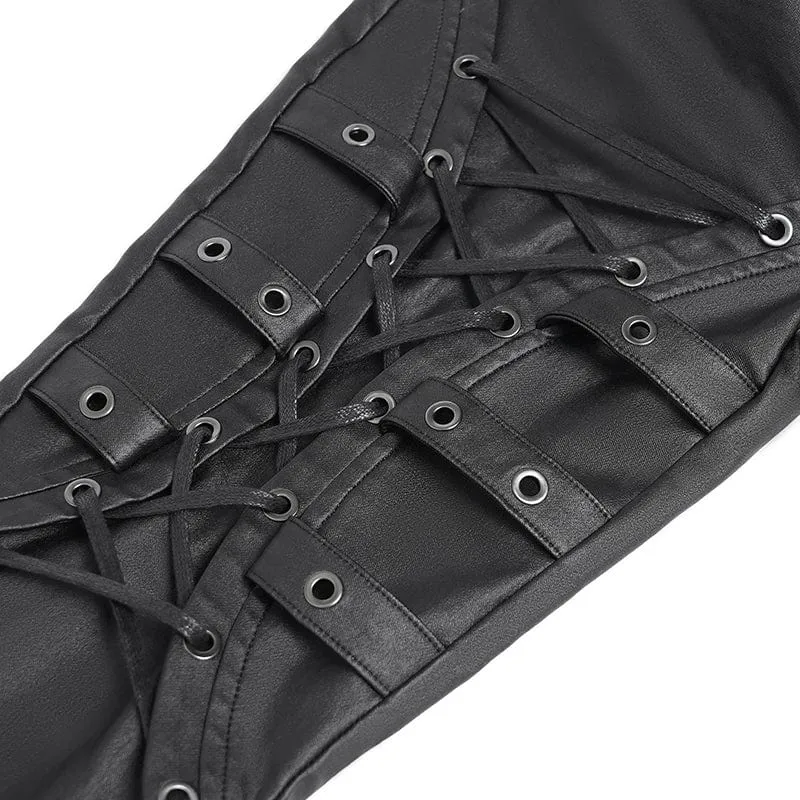 Punk-Schnürhose mit Ösenriemen für Damen
