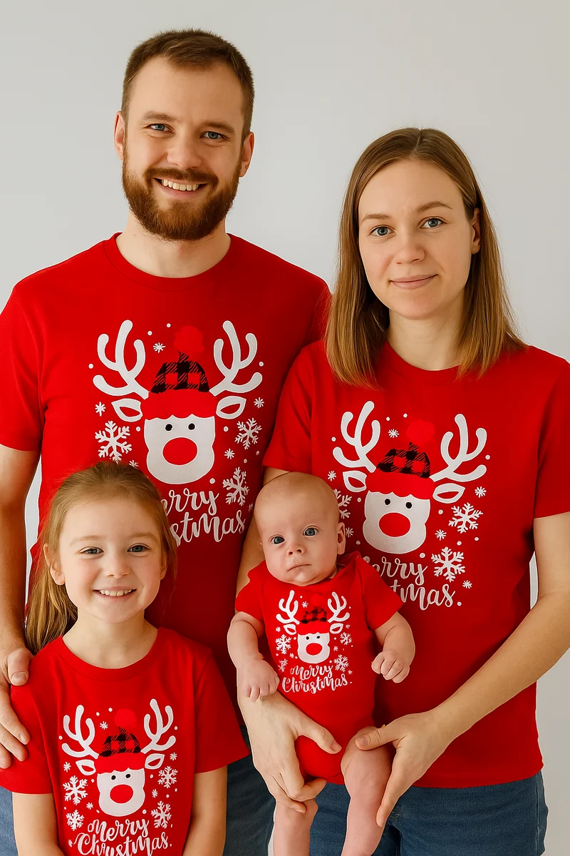 Weihnachts-T-Shirt Familie Merry Christmas