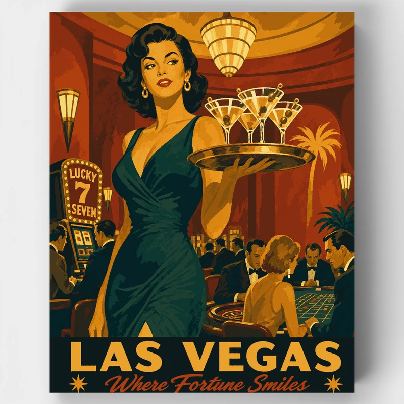Lucky Seven Cocktail Tray - Paint by Numbers Kit
