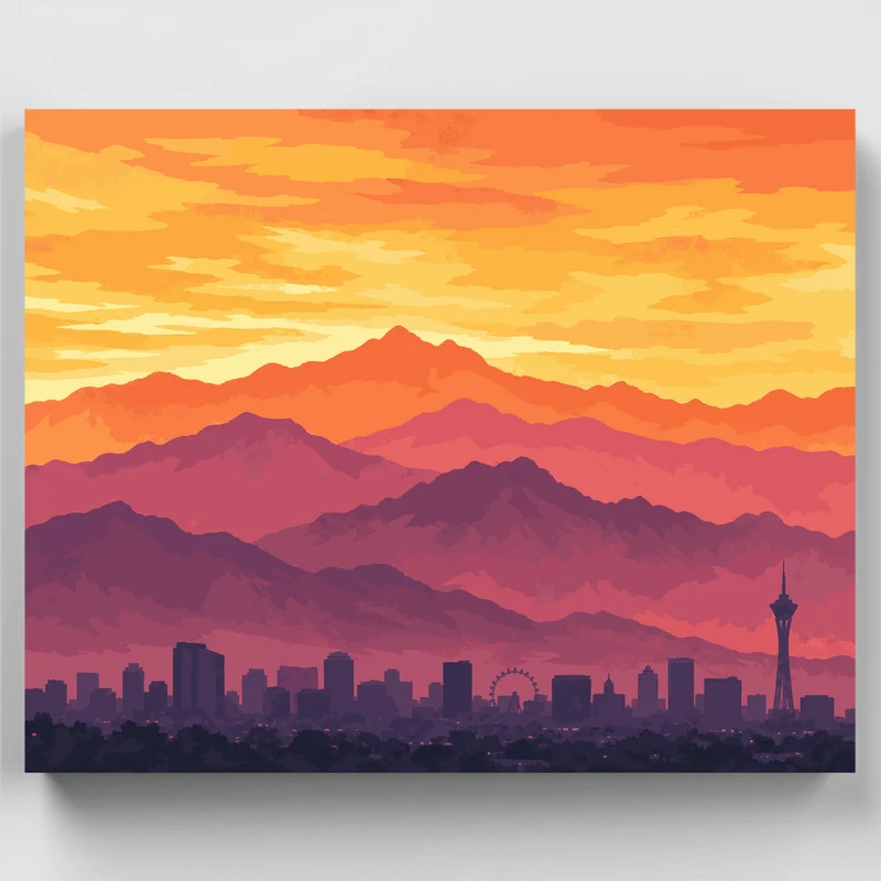 Las Vegas Desert Dawn - Paint by Numbers Kit