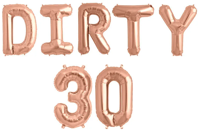 Ballonschriftzug "Dirty 30"