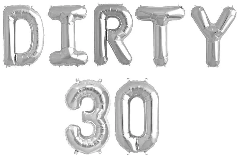 Ballonschriftzug "Dirty 30"