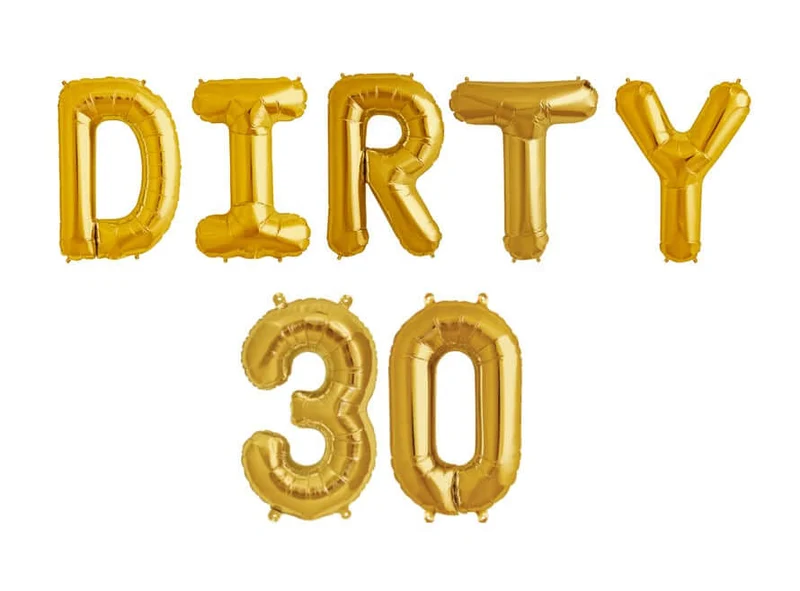Ballonschriftzug "Dirty 30"