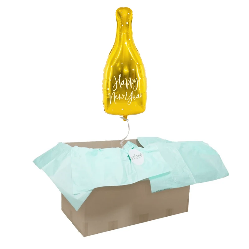 Heliumballon-Geschenk Silvester Champagner Flasche
