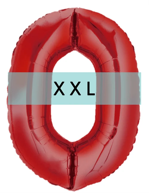 Zahlen Ballon 0 XXL Rot
