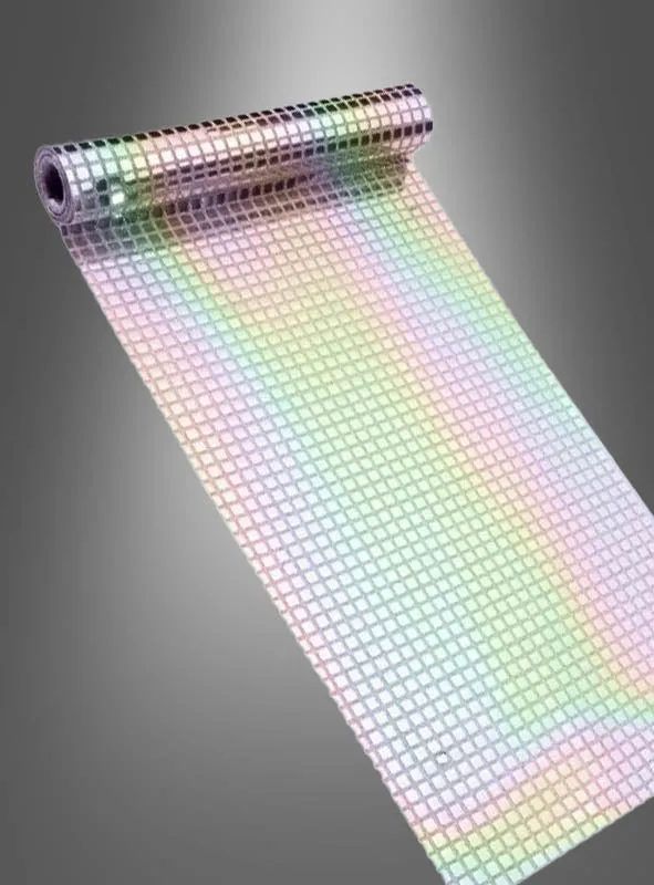 Schillernder Disco Tischläufer silber 26x300cm