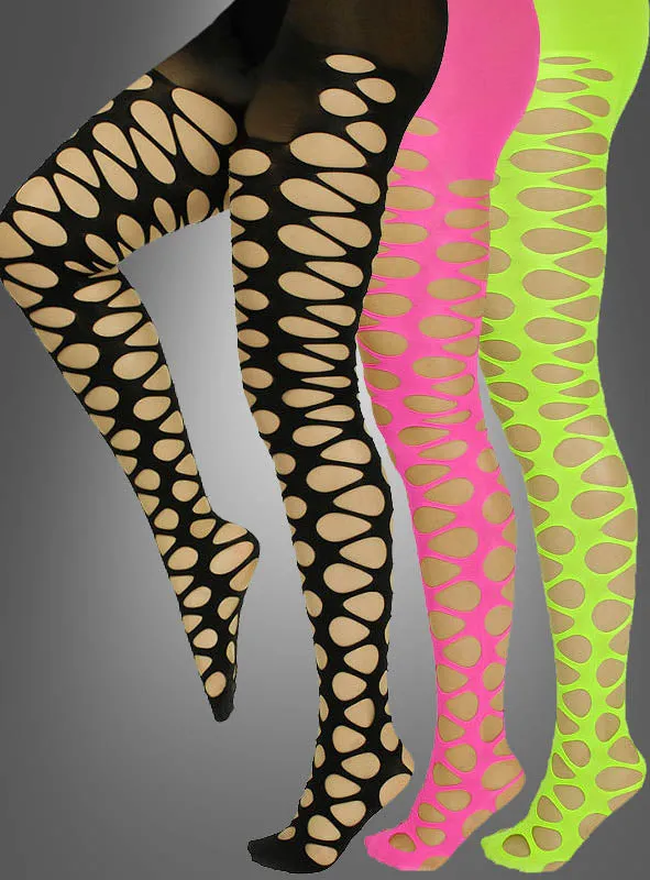 Strumpfhose mit Loch Muster im 80er Jahre Style