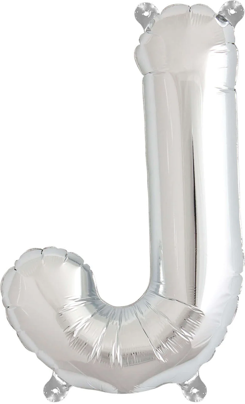Buchstaben Ballon J Silber