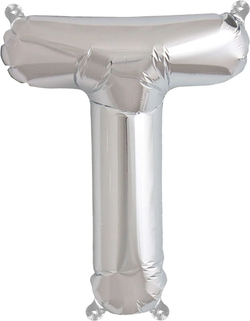 Buchstaben Ballon T Silber