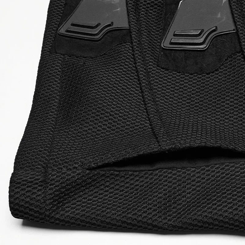 Herren Cyberpunk Stehkragen Kunstleder Splice Mesh Weste