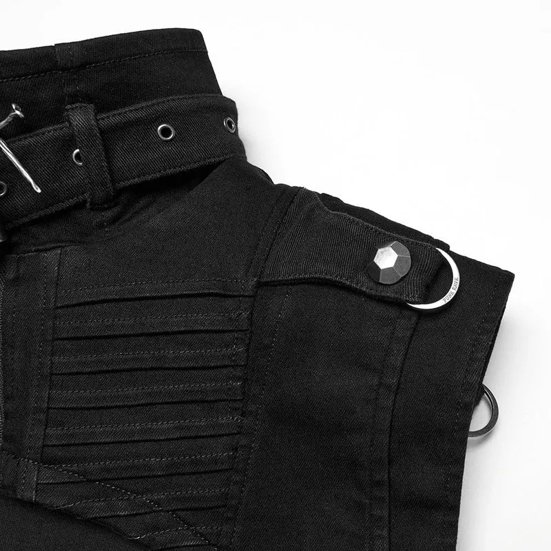 Punk-Umhang mit Stehkragen und Nieten für Herren