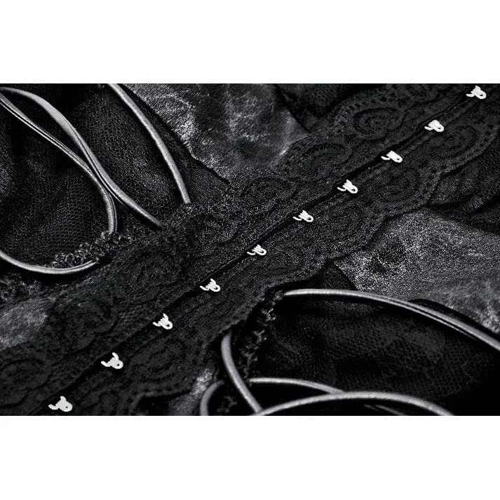 Damen Gothic Lace Splice Schnürweste