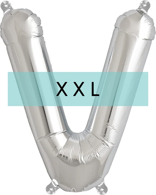 Buchstaben Ballon V XXL Silber