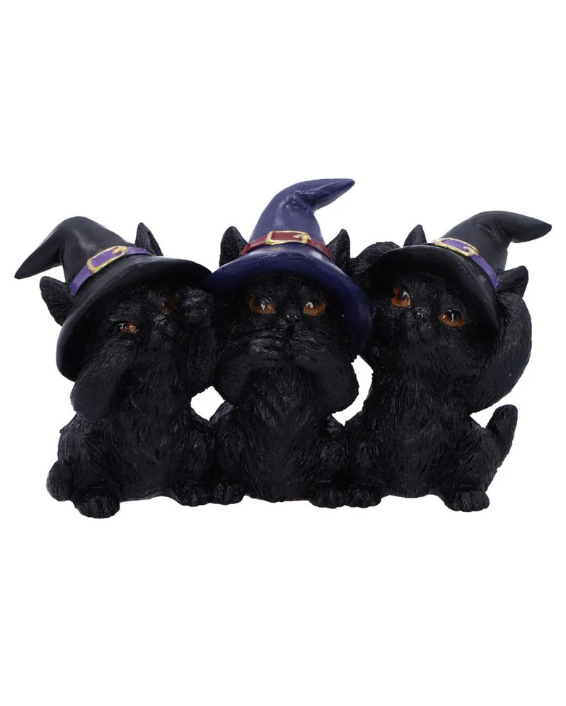 Drei Weise Schwarze Hexenkatzen 11,5cm