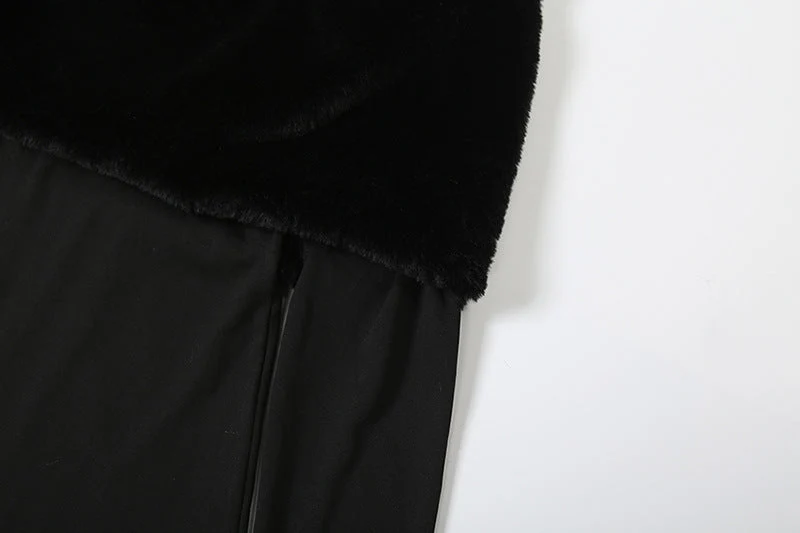 Off shoulder long sleeve fluffy jumpsuit